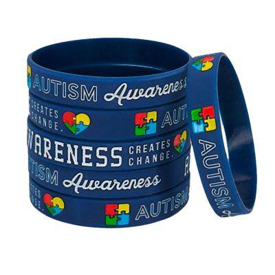 Hot Sale In Stock Autism Awareness Public Service Promotion Silicone Bracelet photo-3