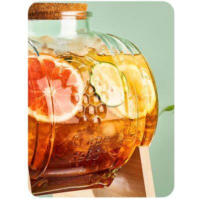 Premium Stylish Large-Capacity Glass Juice Can Dispenser - Big Jar w/ Integrated Spigot & Wooden Base, Great for Home Parties & Daily Use photo-5