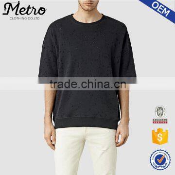 Cheap Stylish Mens Custom Destroy Hole Sweatshirts