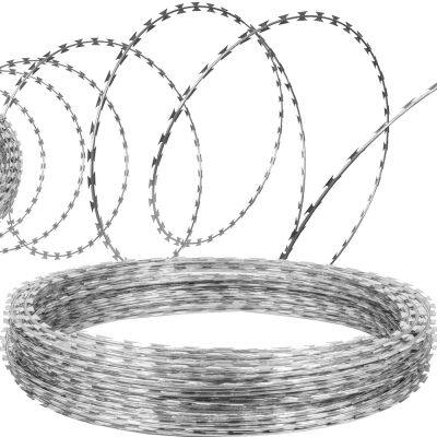 Dicke Rasierdrahtplatte mit drei Spiralen, umweltfreundliches Stacheldrahtgitter für Gefängnisse, geschweißtes Rasierdrahtgitter mit Spikes photo-4