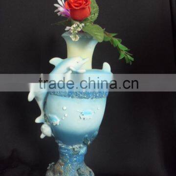 Resin home decoration of desktop dolphin-shaped flower vases