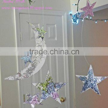 Indoor star and moon hanging Ramadan decoration
