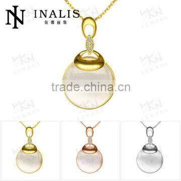 New style cateye stone with diamond handmade fashion gold plated necklace