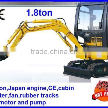 1.8ton small excavator with Japan Yanmar engine,hammer,tilt bucket!!