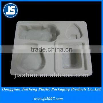 White color embossing printing flocking tray for electronics