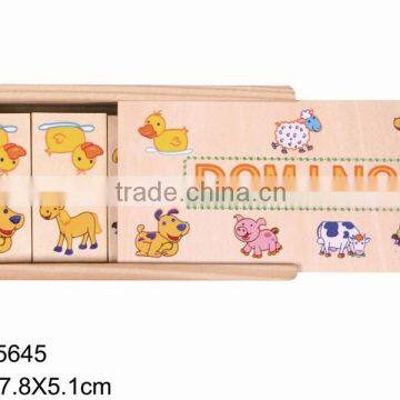 China Online Shopping 28 Pcs Hot-sale Sea Animal Baby's Safety Gift Small Size Puzzle Wooden Boxkids Domino Game Set photo-3