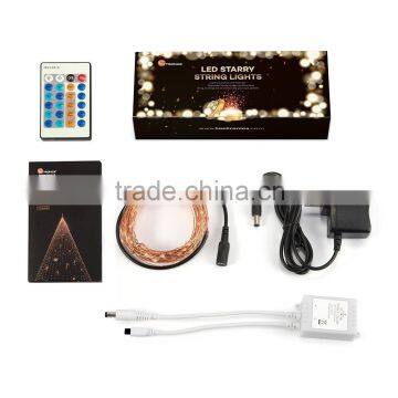 Fullbell Copper Color Ultra Thin String Copper Wire Home Bedroom Party Tree decoration fairy lights led