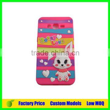 Lovely rabbit custom design cheap Silicone 3d phone back cover case for Sony xperial C4 phone case