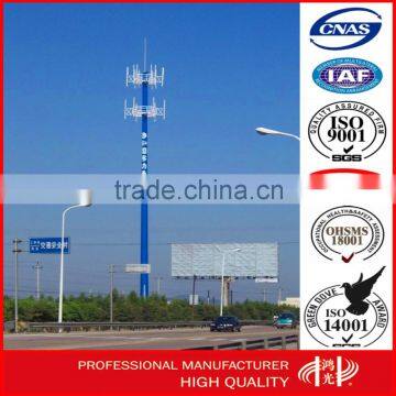 Galvanized TelecommunicationTower Monopole GSM Tower with Climbing Ladder