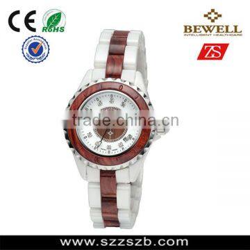 Custom sapphire crystal ceramic watch,wood and vogue ladies ceramic watch