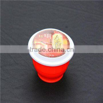 Red&white double wall disposable plastic packing food bowl with lid , beer pong cup