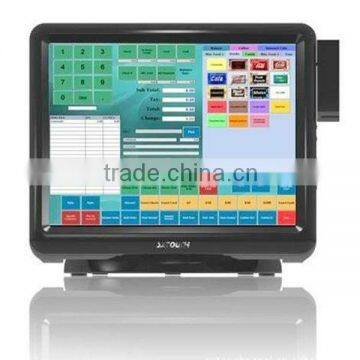 15" TFT LED Touch Screen All-in-one Touch Pos Machine with MSR for Pos Cash Register with Resistive Touch Panel