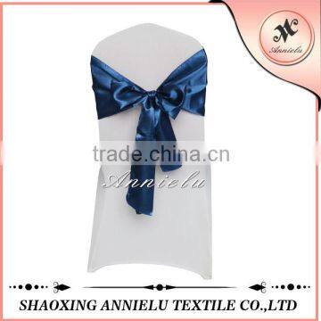 Hot sale 100% polyester dark blue satin banquet chair sash