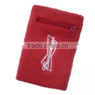 New top grade wristband sweatband wallet with reflective zipper