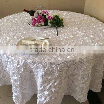 Luxury satin rosette table cloth for wedding banquet