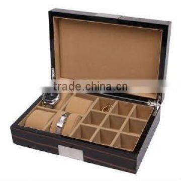 lacquer wooden watch box lined with velvet