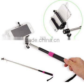 Charge-Free Audio Cable Remote Shutter Monopod Selfie Stick for iOS and Android Smart Phones