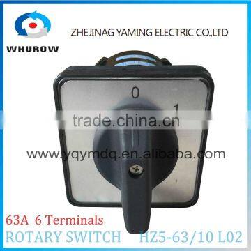 Rotary Switch HZ5-63/10 L02 63A 6 Terminals 2 Poles 2 Positions 0-1 Changeover Cam Switch Silver Contacts High Quality Yaming photo-4