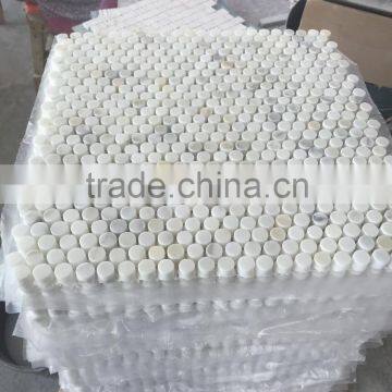 White Marble Mosaic Heart Shaped Bubble Mosaic Tile