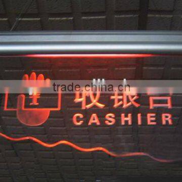 2013 pop acrylic cashier desk LED display