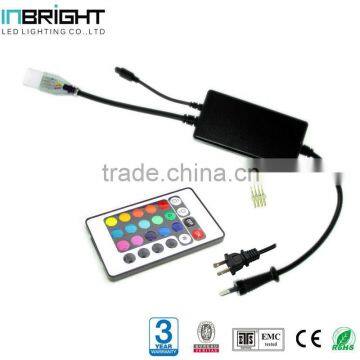 Black Color 120V 220V SMD5050 Color Changing LED Strip Light Controller with Remote Control