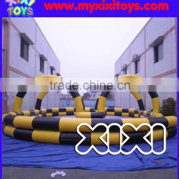 2016 popular inflatable racing field, pedal go kart racing inflatable wall