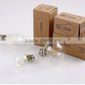 360degree beam angle high brightness 90~100lm/w E26 E27 B22 6W A60 A19 filament led bulb