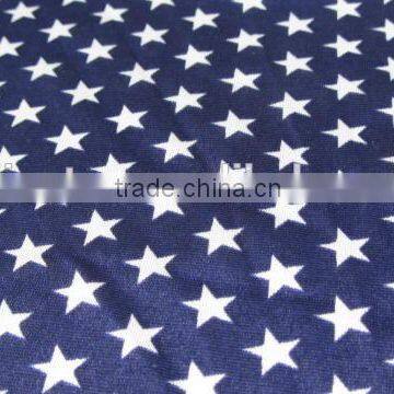 White Five-pointed Star on Dark Blue Polyester Satin Spandex Print Swimwear photo-4