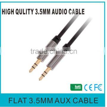 3.5mm Auxiliary Flat Audio Male Speaker Cable black