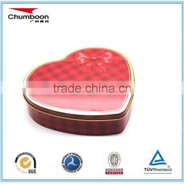 Hearted shape tin box for candies