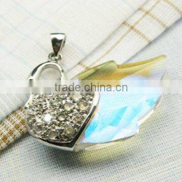 yellow leaves crystal pendants