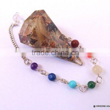 Mix Triangle Stone Pendulum With Chakra Chain | Orgone Reiki Pendulum