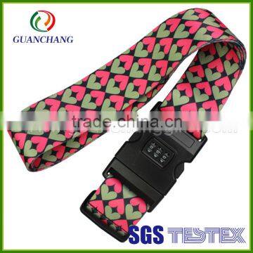 hot sale high quality luggage strap with handle, weighing scale luggage strap, tsa lock luggage strap