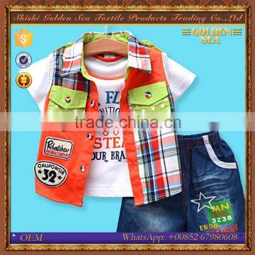 wholesale printing short sleeve fashion designer kids suits