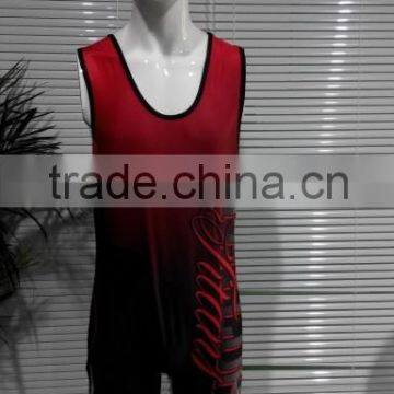 wholesale sublimation printing wrestling singlet/wrestling clothing