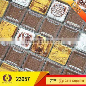 Home decoration lanka tile price 3d tile mosaic glass tile (23057)