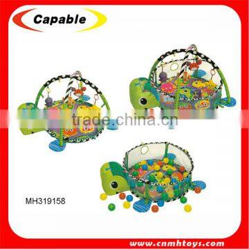 Hot sale plush baby play mat tortoise shape play mat with 30 balls