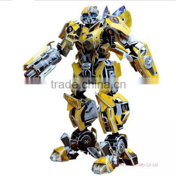 Bumblebee robot 3d paper model toy cardboard puzzle