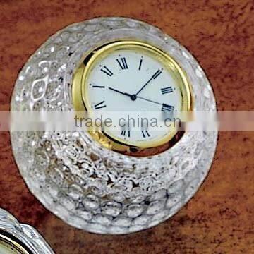 Shining Crystal Golf Ball Clock For Wedding Favor And Office Table Set