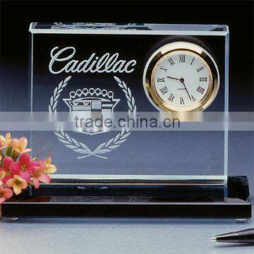 Optic Blank Crystal Clock for Wedding Souvenir Gifts for Guests