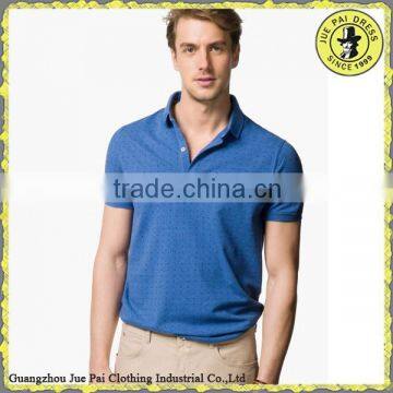 Blue Western Style Cotton Custom Bowling Polo shirts For Men