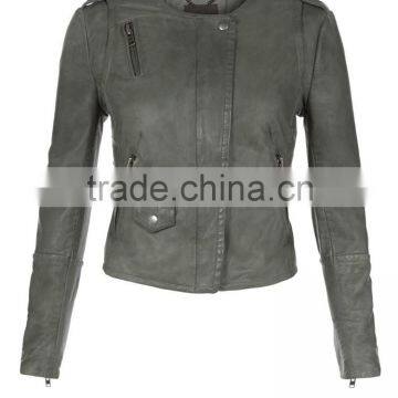 100% real LADIES LEATHER BIKER JACKET 2500