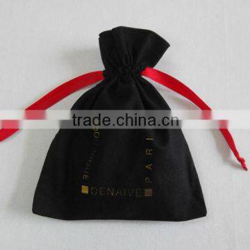 cheap sale black drawstring cotton dust bag