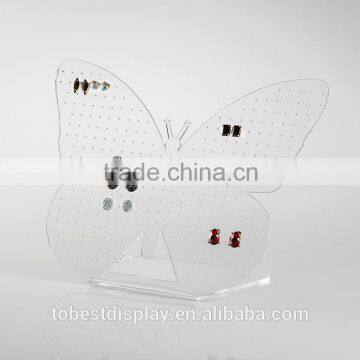 butterfly shaped clear acrylic earring display,acrylic earring holder,acrylic jewelry display stand