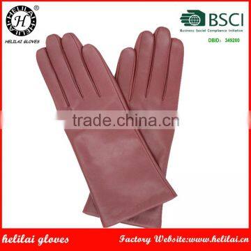 HELILAI Red Sheepskin Gloves Classic And Basic Style Driver Gloves In Winter