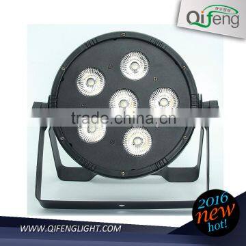 6pcs 12w 6in1 led flat mini rgbwauv stage par can