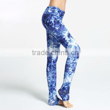 High rise pants pattern free unique colourful flare yoga pants