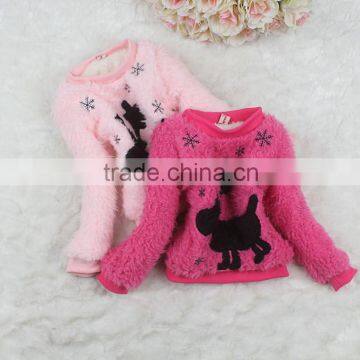 Hot Sale Korean Children Clothing Woolen Thickened Girls Shirts For Kids Clothing GT40902-23