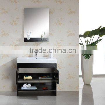 Single sink with espresso color vanities