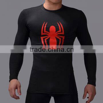 Wholesale Guangzhou Clothing Factory Custom Superhero Shirt High Elastic Gym Compression Quick Dry Sports Tops Male photo-2